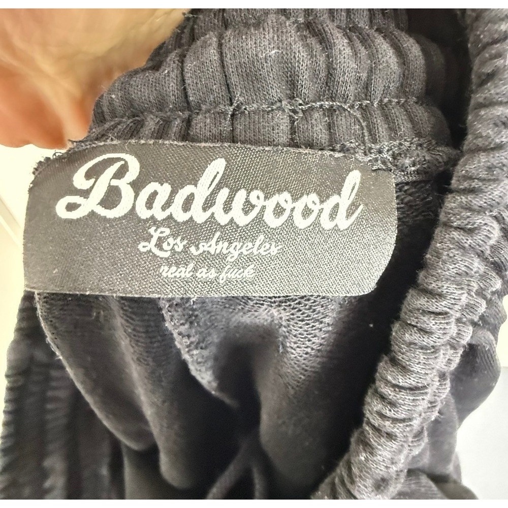 Badwood Sweatpants Mens L Los Angeles Flame Tiger Graphic Joggers Black Street - Picture 7 of 7